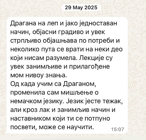 Poruka klijenta, 29. maj 2025.